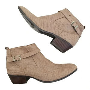 Circus Sam Edelman Phoenix perforated ankle boots tan size 10